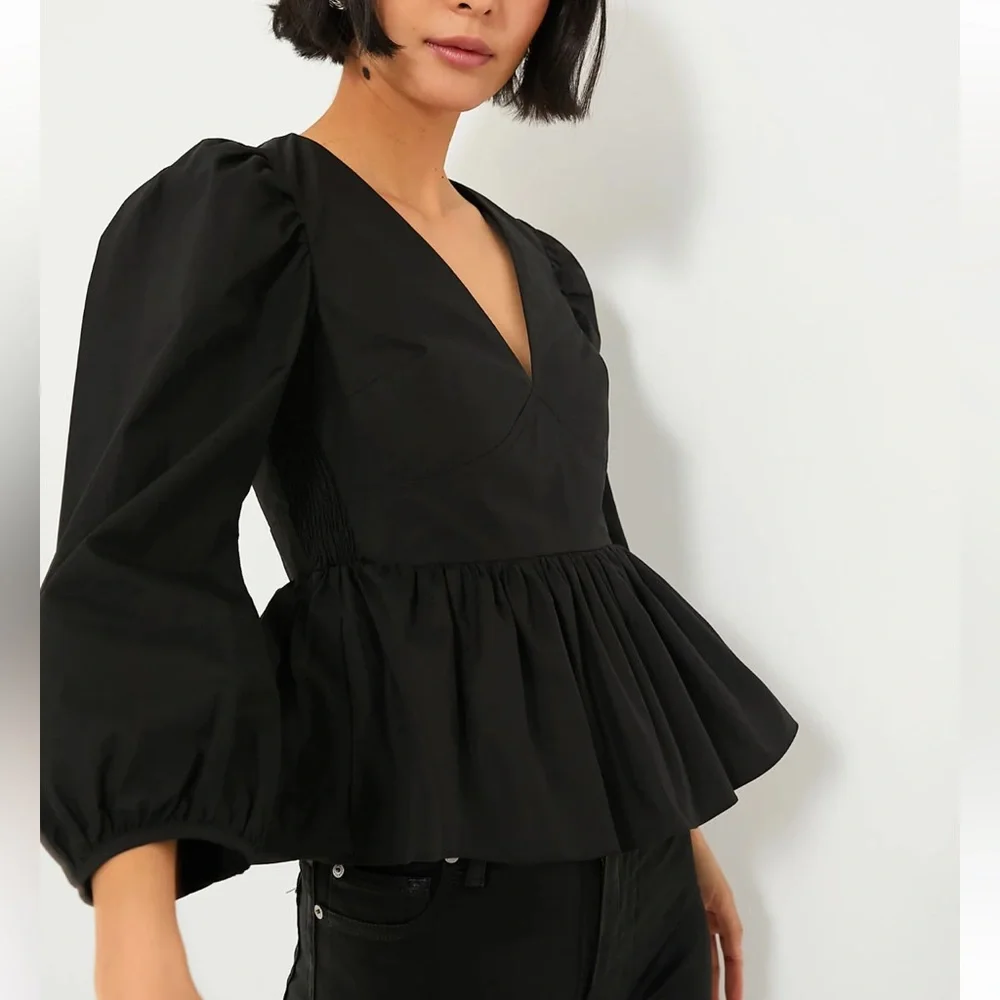 HYACINTH HOUSE Black Puff Sleeve Elaina Blouse - Picture 2 of 11